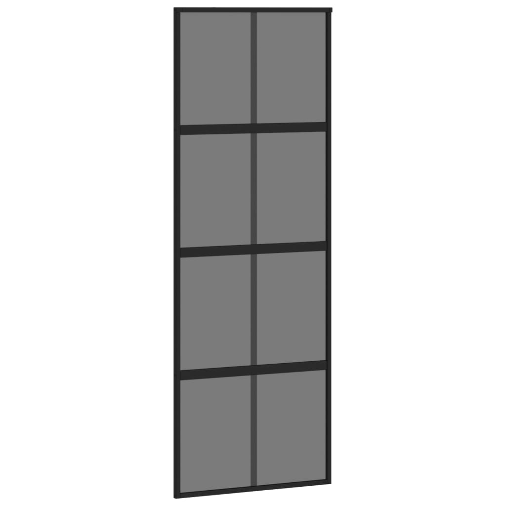 Liukuovi Musta 76X205 Cm Karkaistu Lasi Ja Alumiini