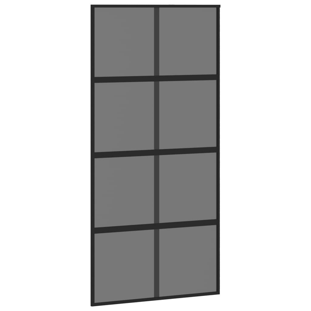 Liukuovi Musta 102,5X205 Cm Karkaistu Lasi Ja Alumiini