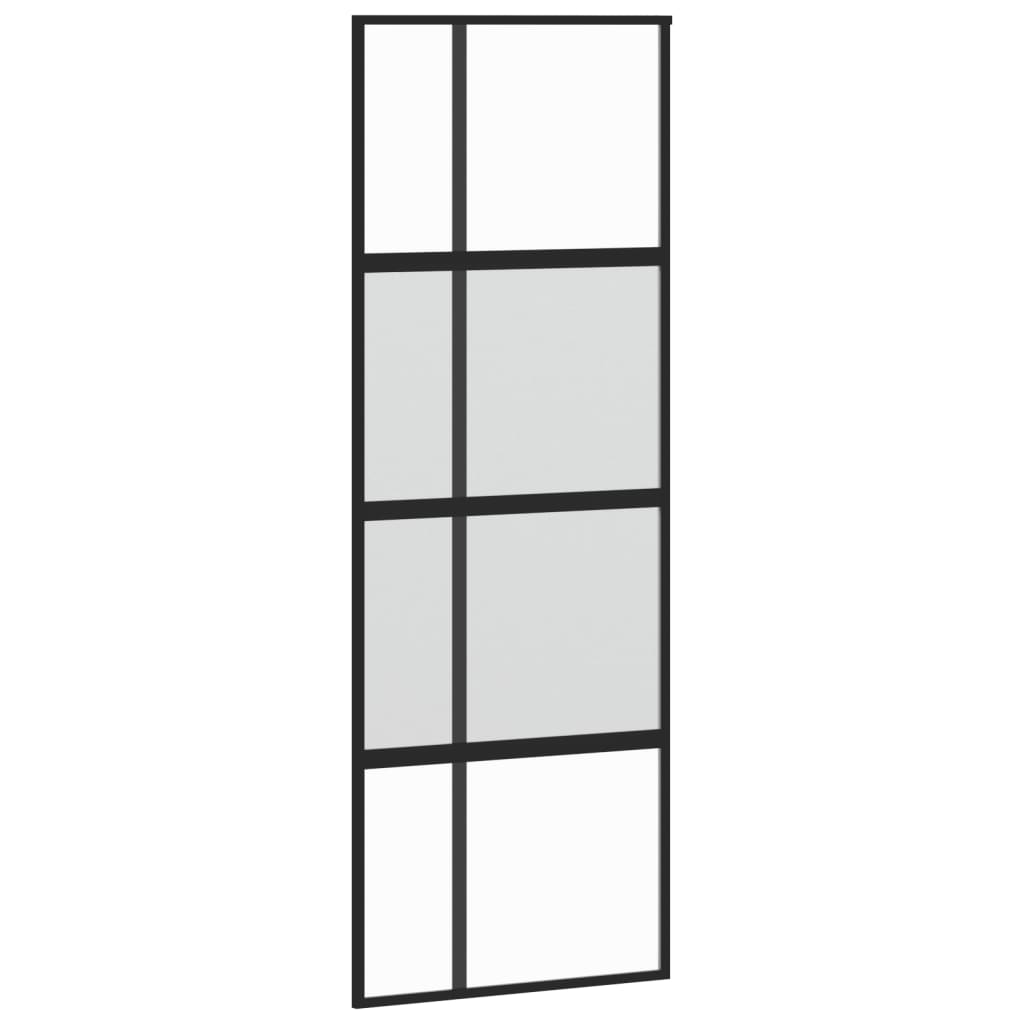 Liukuovi Musta 76X205 Cm Karkaistu Lasi Ja Alumiini