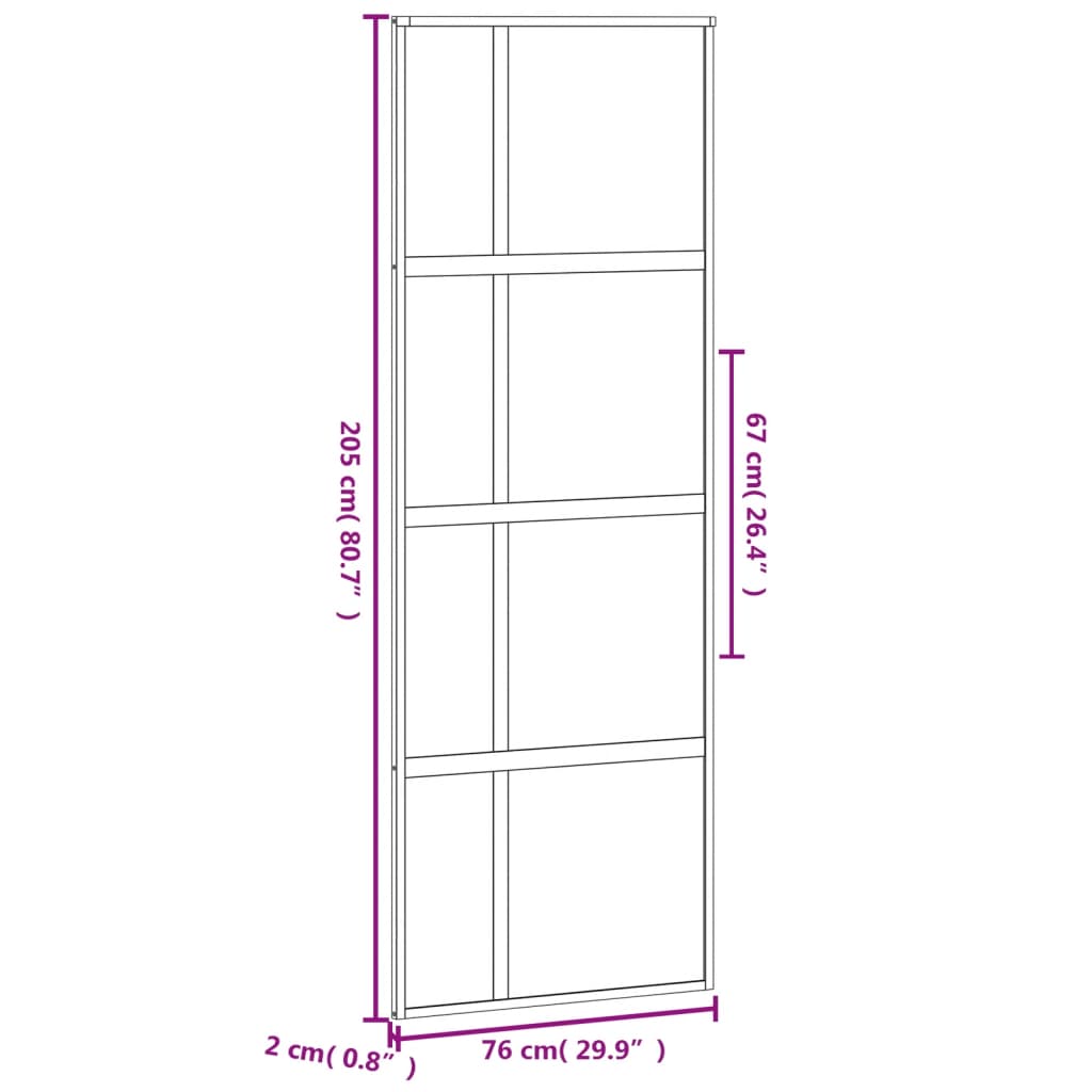 Liukuovi Musta 76X205 Cm Karkaistu Lasi Ja Alumiini