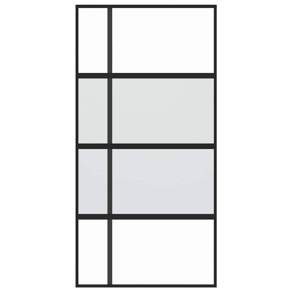 Liukuovi Musta 102,5X205 Cm Karkaistu Lasi Ja Alumiini
