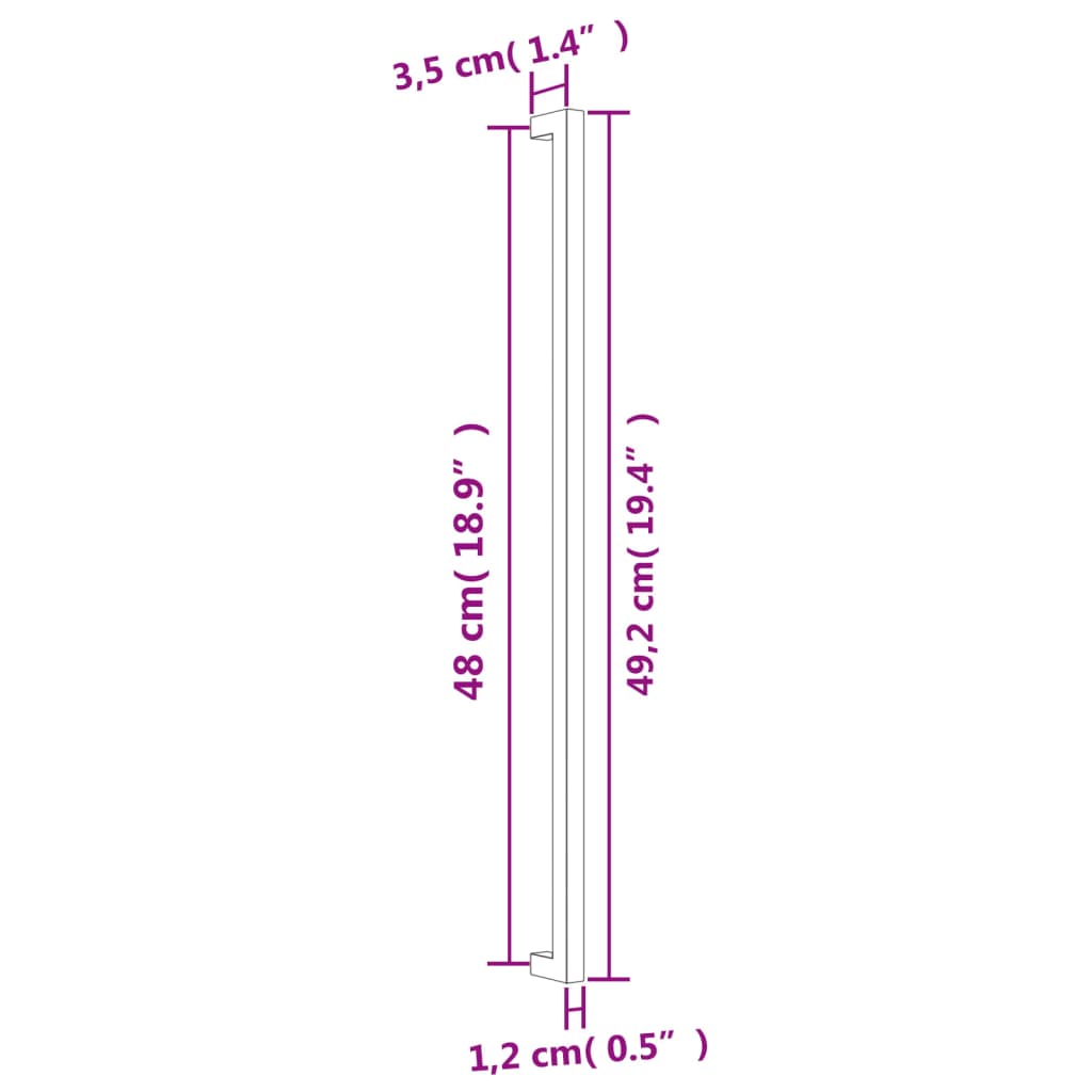 Kaapin Kahvat 10 Kpl Musta 480 Mm Ruostumaton Teräs
