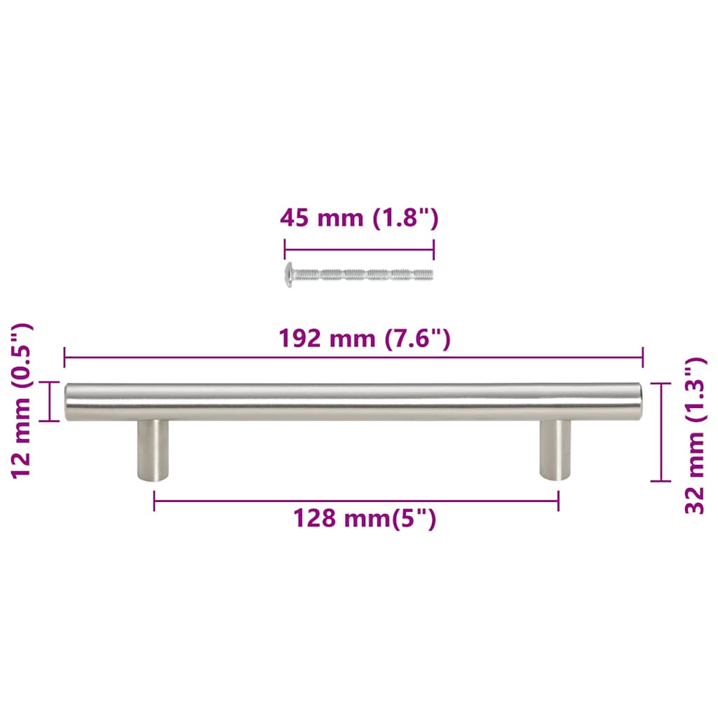 Kaapin Kahvat 10 Kpl Hopea 128 Mm Ruostumaton Teräs