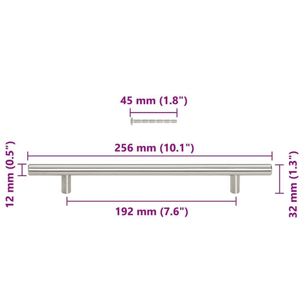Kaapin Kahvat 5 Kpl Hopea 192 Mm Ruostumaton Teräs