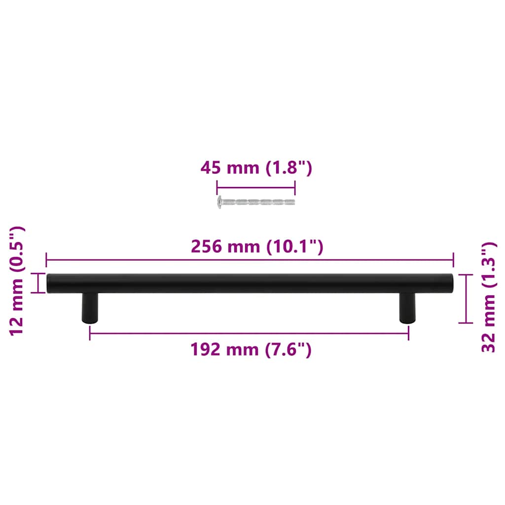 Kaapin Kahvat 5 Kpl Musta 192 Mm Ruostumaton Teräs