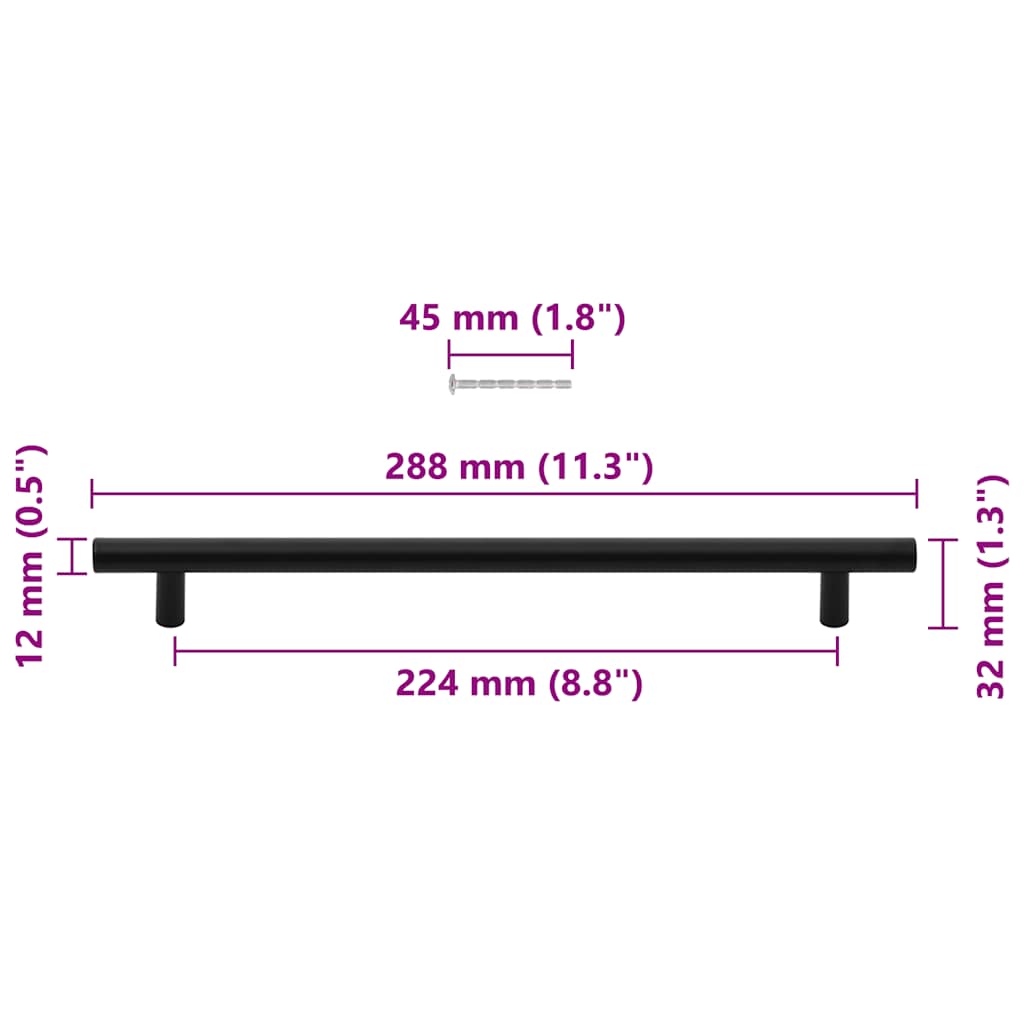 Kaapin Kahvat 5 Kpl Musta 224 Mm Ruostumaton Teräs