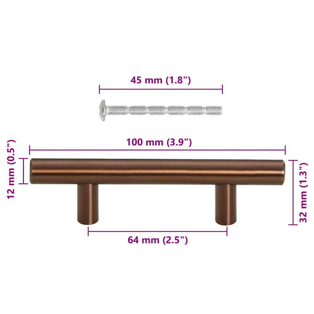 Kaapin Kahvat 10 Kpl Pronssi 64 Mm Ruostumaton Teräs