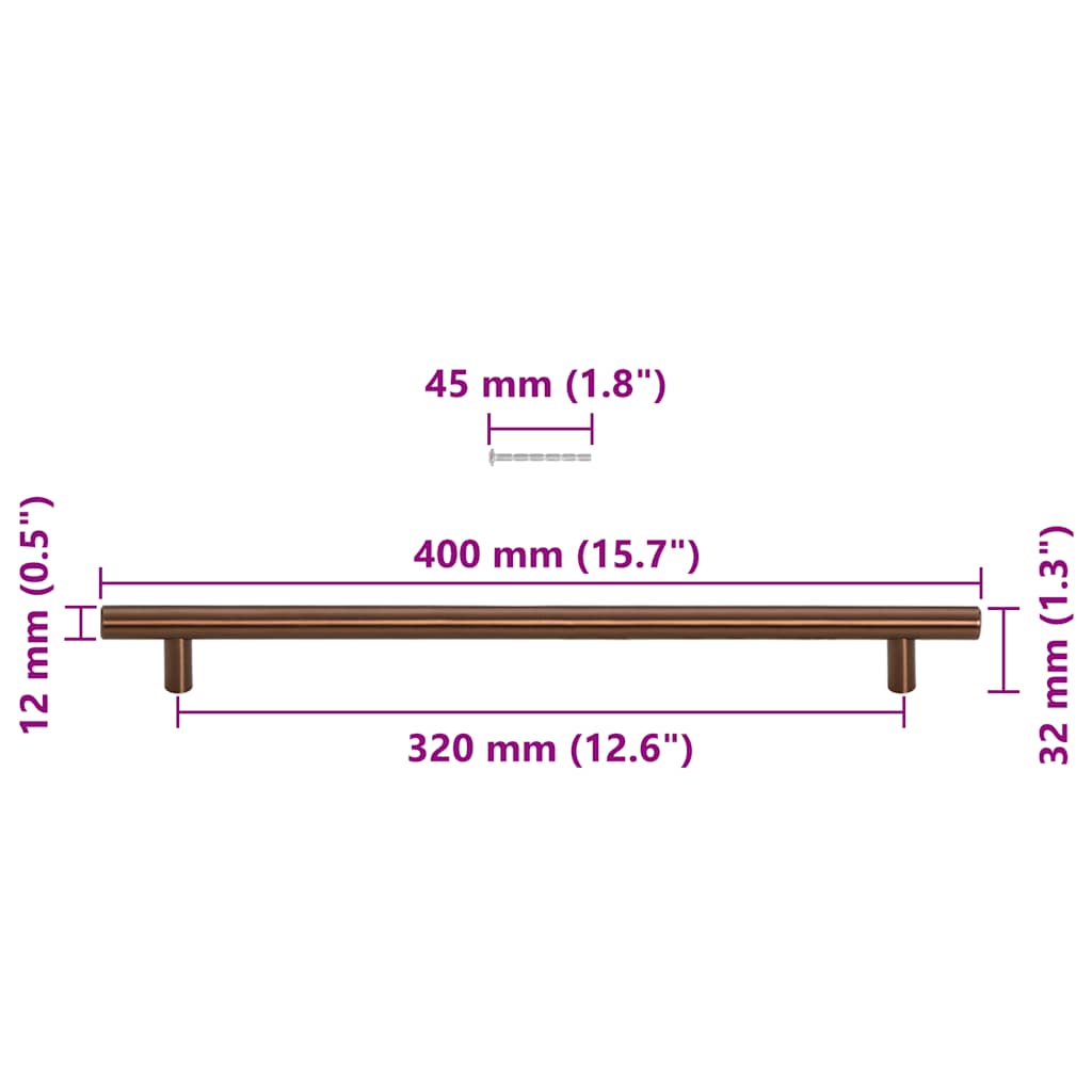 Kaapin Kahvat 5 Kpl Pronssi 320 Mm Ruostumaton Teräs