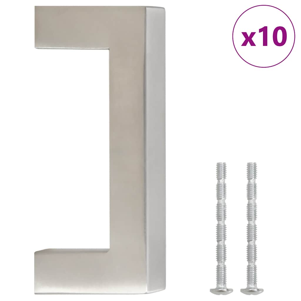 Kaapin Kahvat 10 Kpl Hopea 64 Mm Ruostumaton Teräs