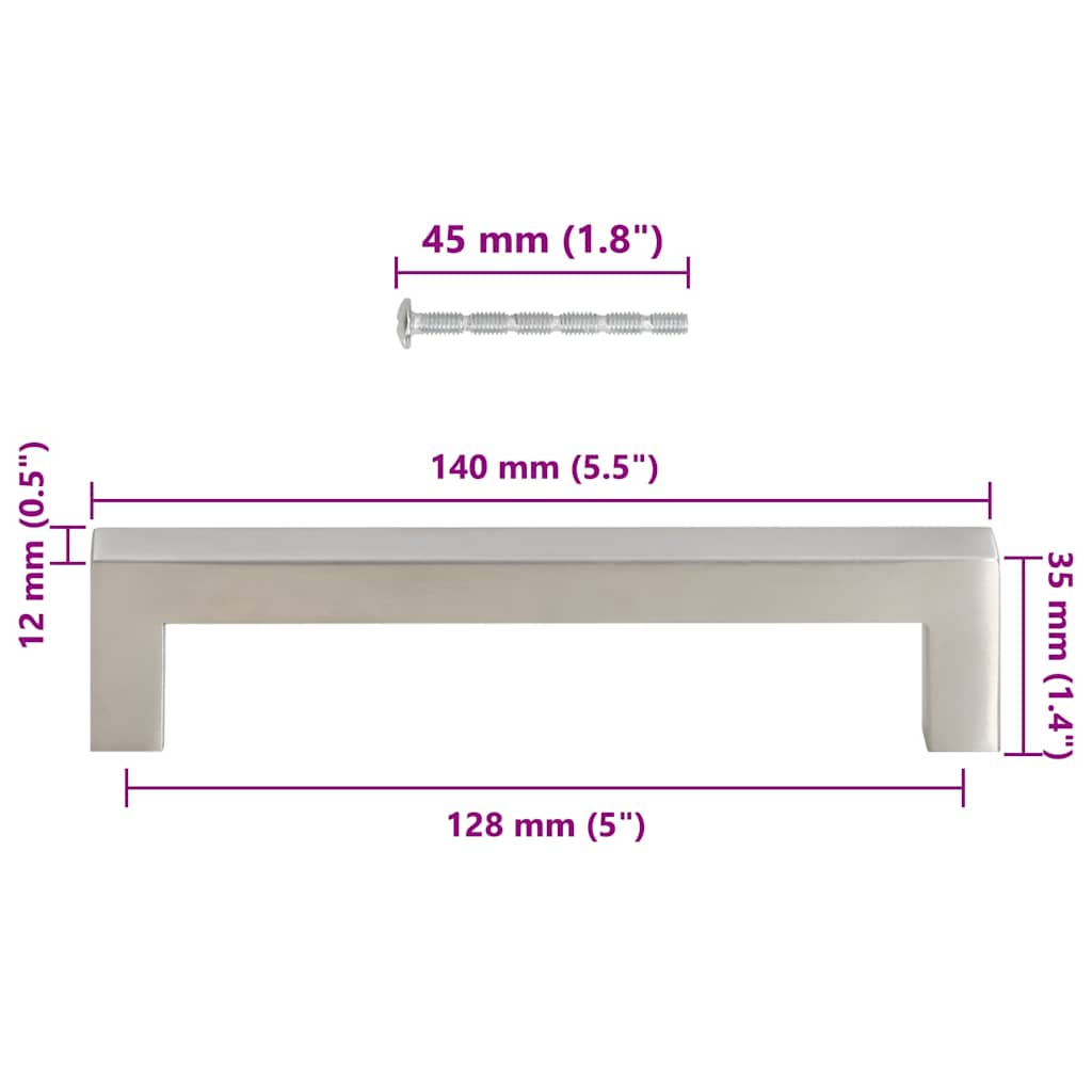 Kaapin Kahvat 10 Kpl Hopea 128 Mm Ruostumaton Teräs
