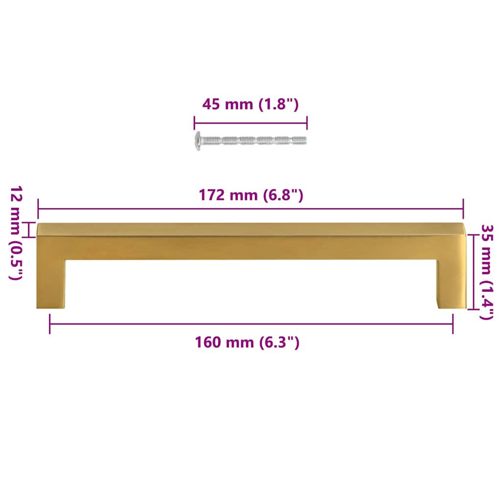 Kaapin Kahvat 10 Kpl Kulta 160 Mm Ruostumaton Teräs