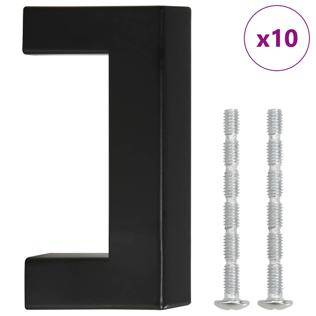 Kaapin Kahvat 10 Kpl Musta 64 Mm Ruostumaton Teräs