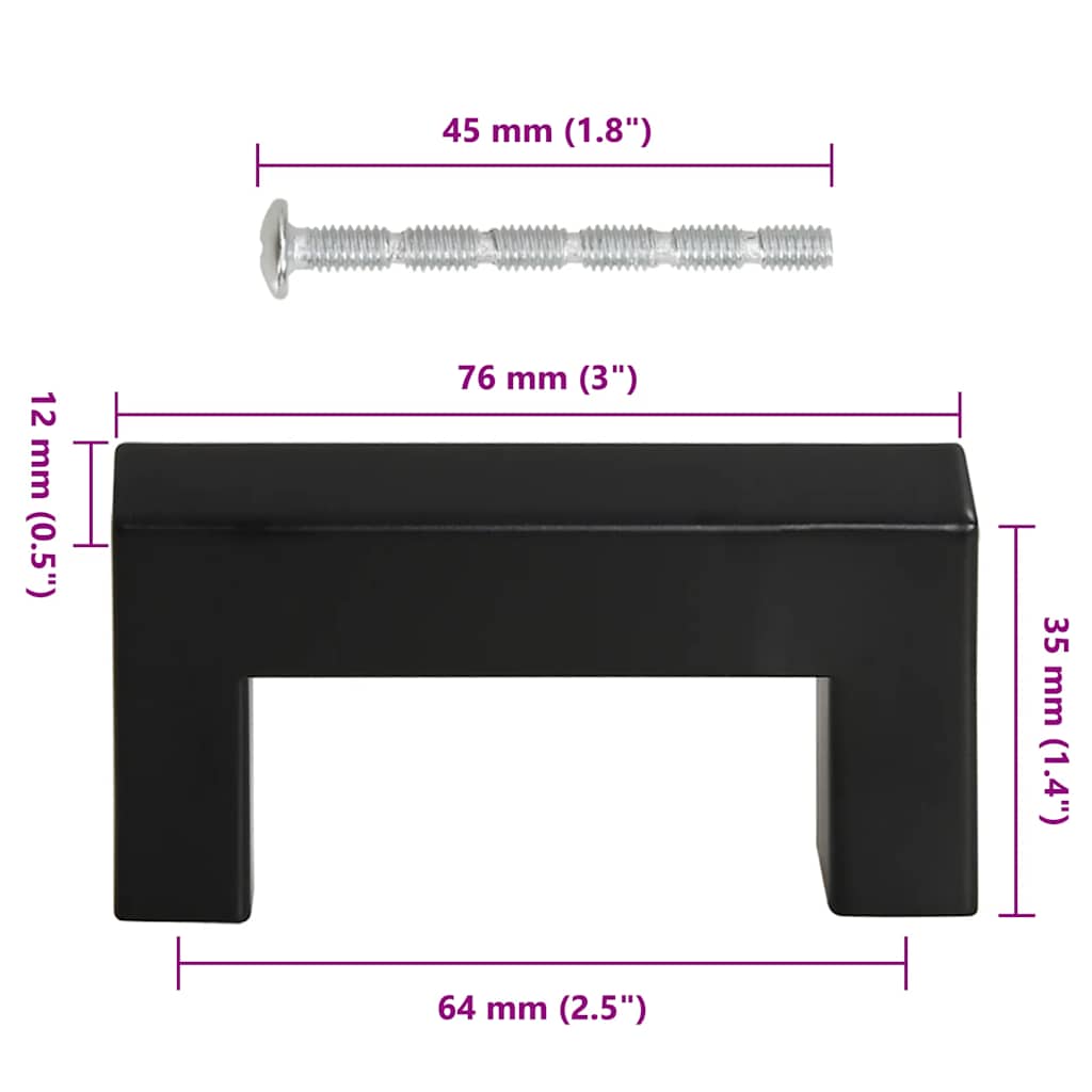 Kaapin Kahvat 10 Kpl Musta 64 Mm Ruostumaton Teräs