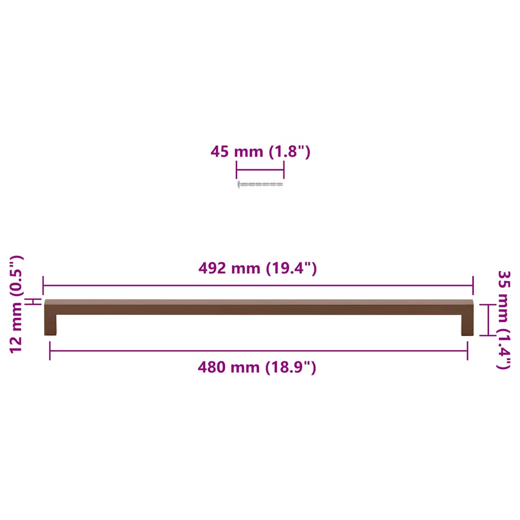 Kaapin Kahvat 5 Kpl Pronssi 480 Mm Ruostumaton Teräs