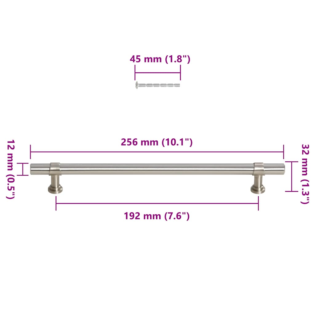Kaapin Kahvat 5 Kpl Hopea 192 Mm Ruostumaton Teräs