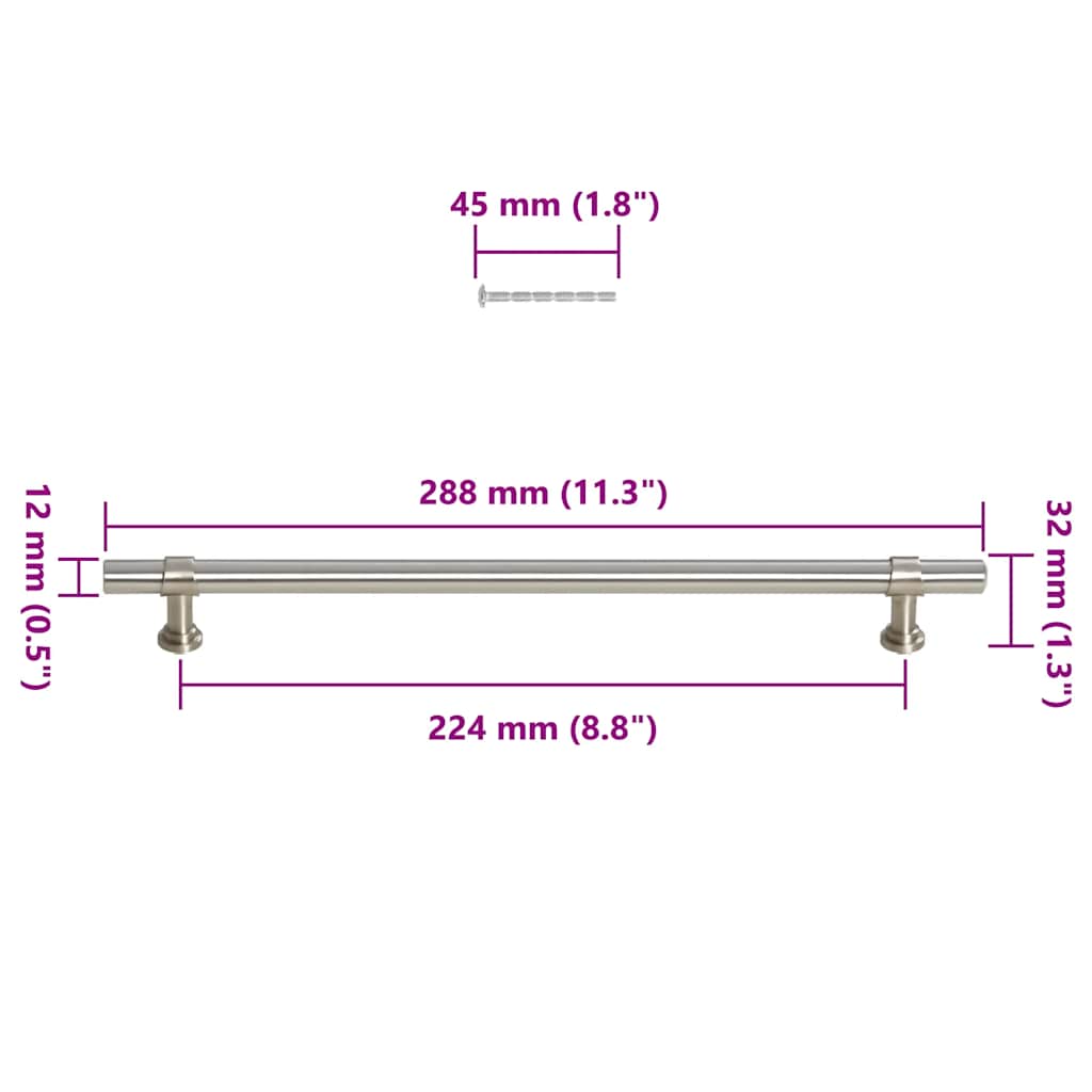 Kaapin Kahvat 5 Kpl Hopea 224 Mm Ruostumaton Teräs