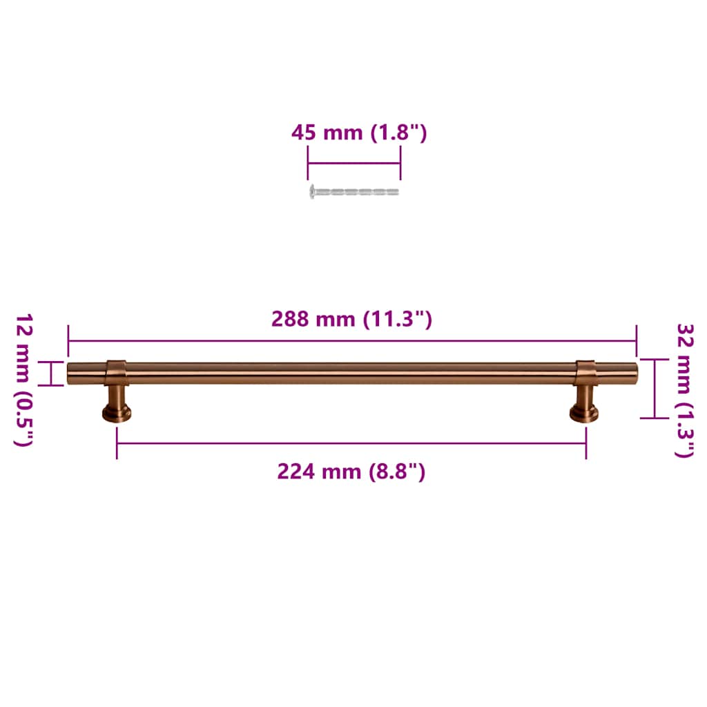 Kaapin Kahvat 5 Kpl Pronssi 480 Mm Ruostumaton Teräs