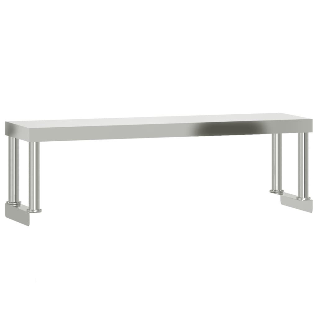 Keittiön Työpöytä Ylähyllyllä 110X55X120 Cm Ruostumaton Teräs