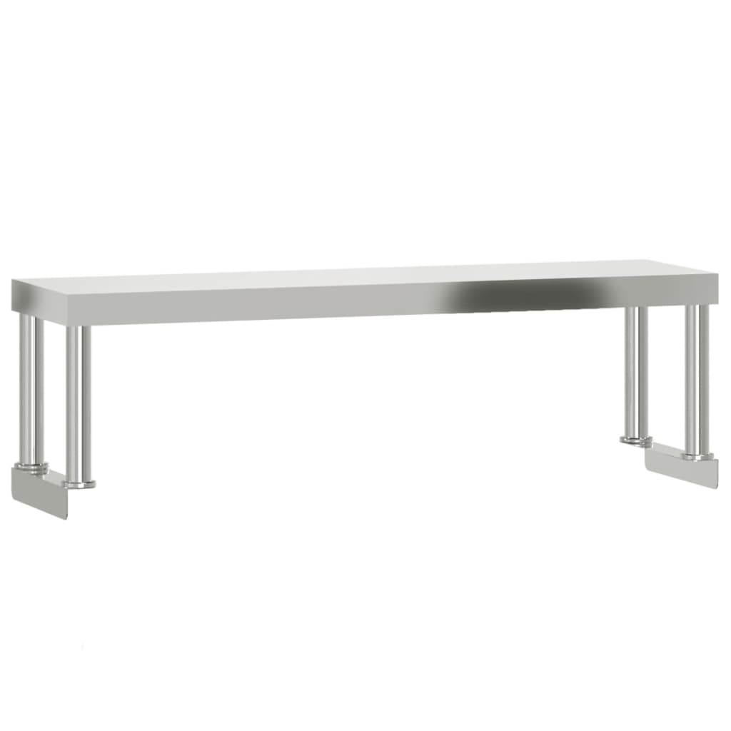Keittiön Työpöytä Ylähyllyllä 110X55X120 Cm Ruostumaton Teräs