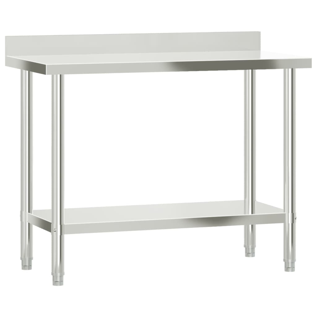 Keittiön Työpöytä Ylähyllyllä 110X55X150 Cm Ruostumaton Teräs