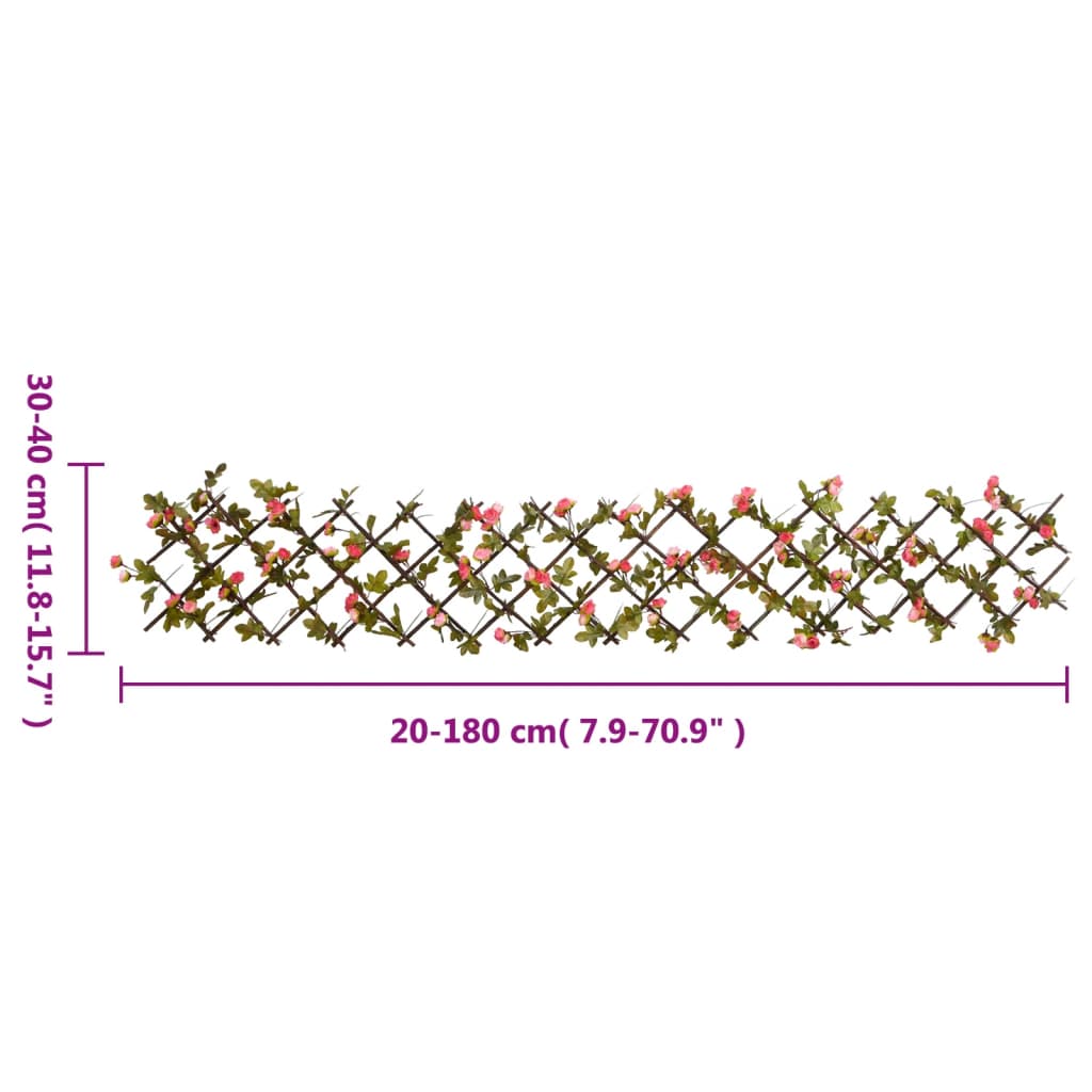 Säleikkö Tekomuratti Laajennettava 5 Kpl Tumma Pinkki 180X20 Cm