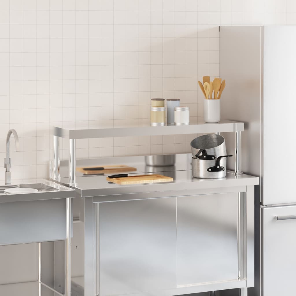 Keittiön Työtason Hylly 110X30X35 Cm Ruostumaton Teräs