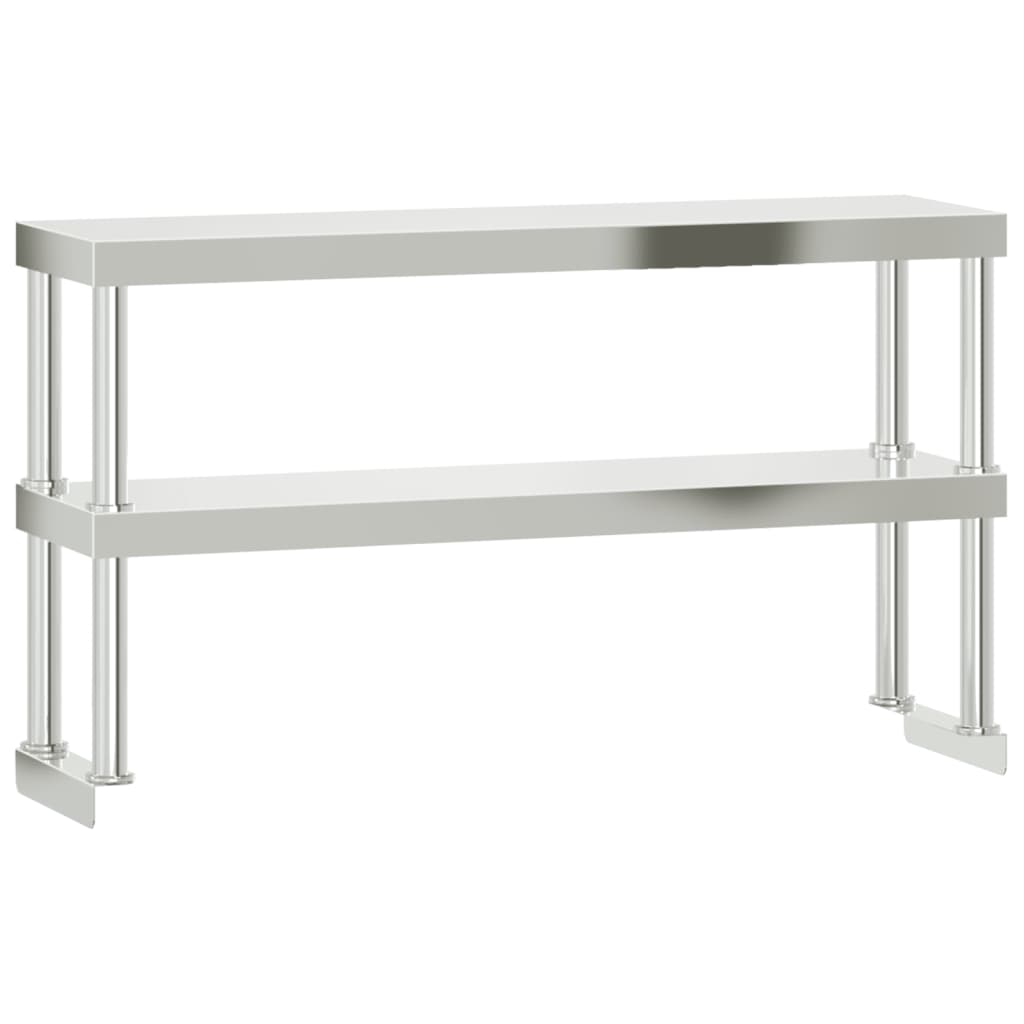 Keittiön Työtason Hylly 2 Tasoa 110X30X65 Cm Ruostumaton Teräs