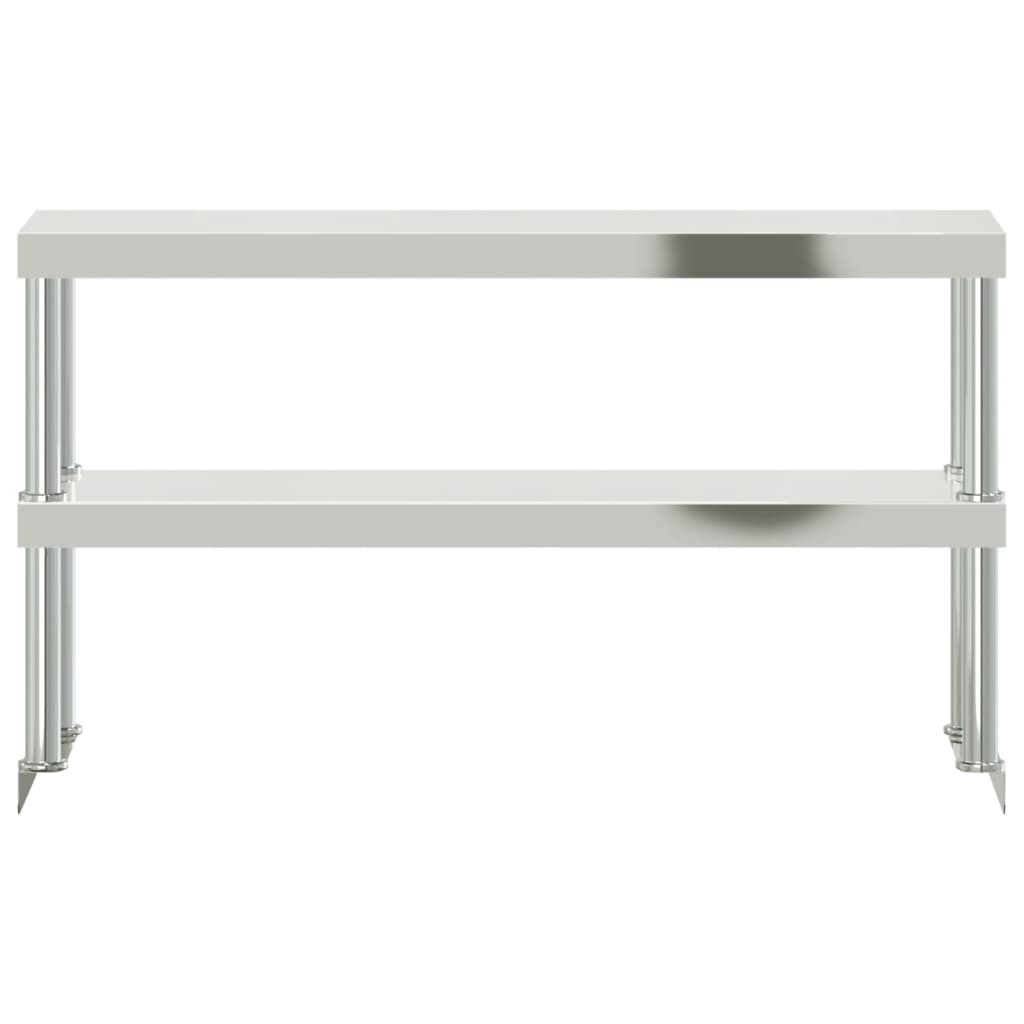 Keittiön Työtason Hylly 2 Tasoa 110X30X65 Cm Ruostumaton Teräs