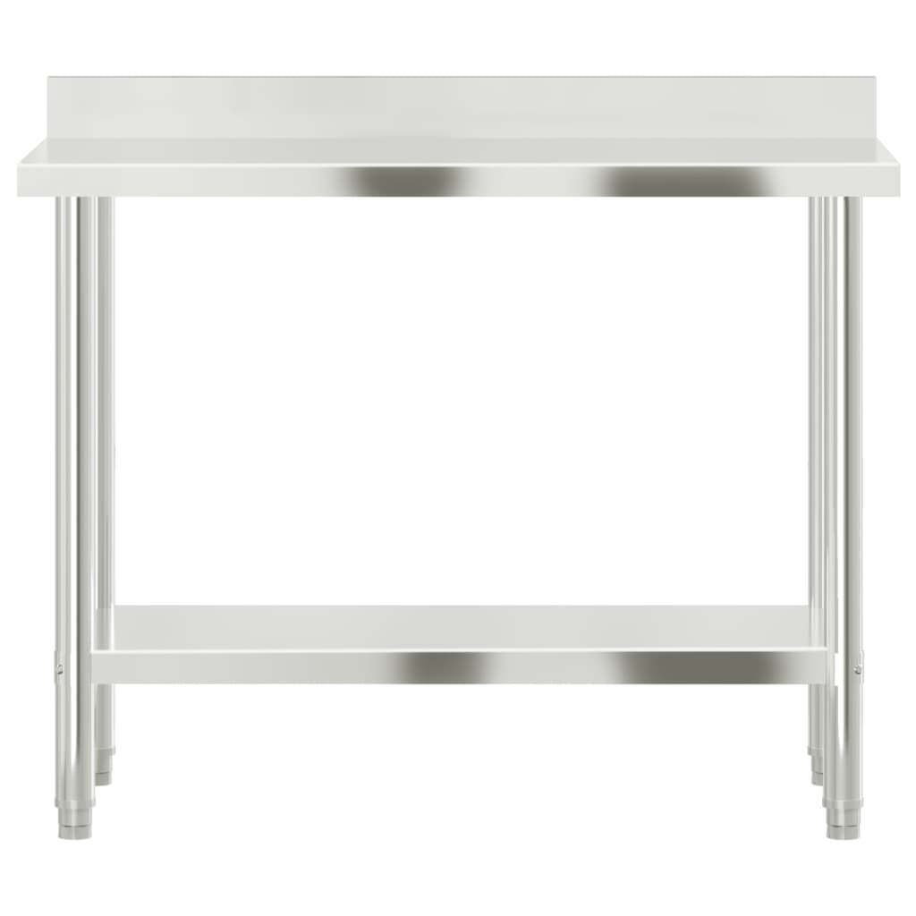 Keittiön Työpöytä Roiskesuojalla 110X55X93 Cm Ruostumaton Teräs