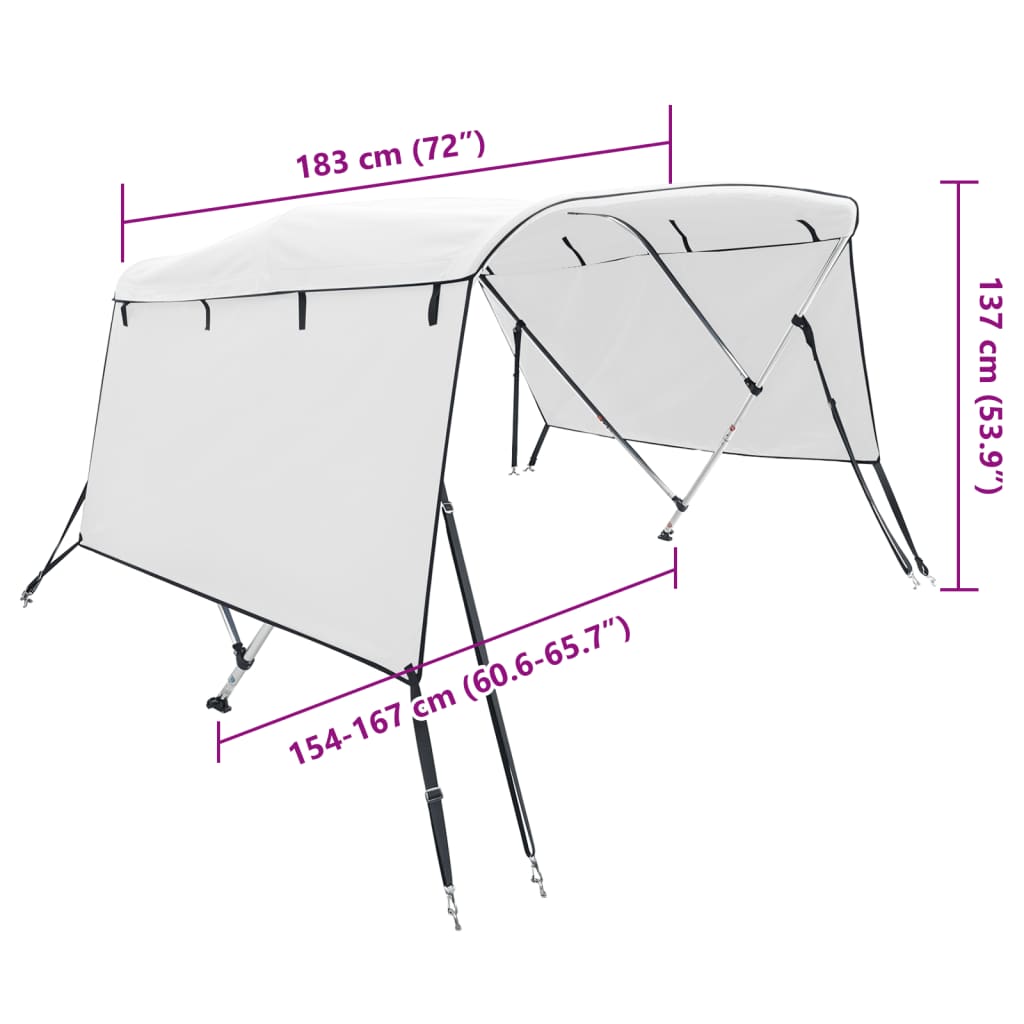 3-Kaarinen Bimini-Kate Sivuseinillä 183X(154-167)X137 Cm