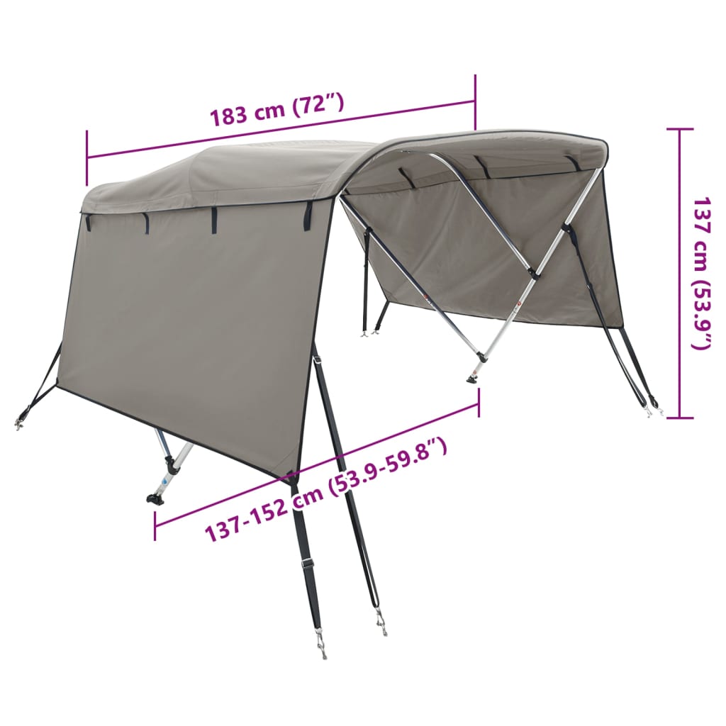 3-Kaarinen Bimini-Kate Sivuseinillä 183X(137-152)X137 Cm