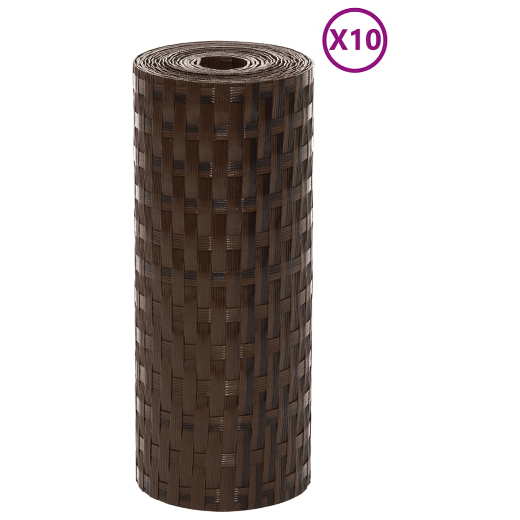 Parvekesuojat 10 Kpl Ruskea Ja Musta 255X19 Cm Polyrottinki