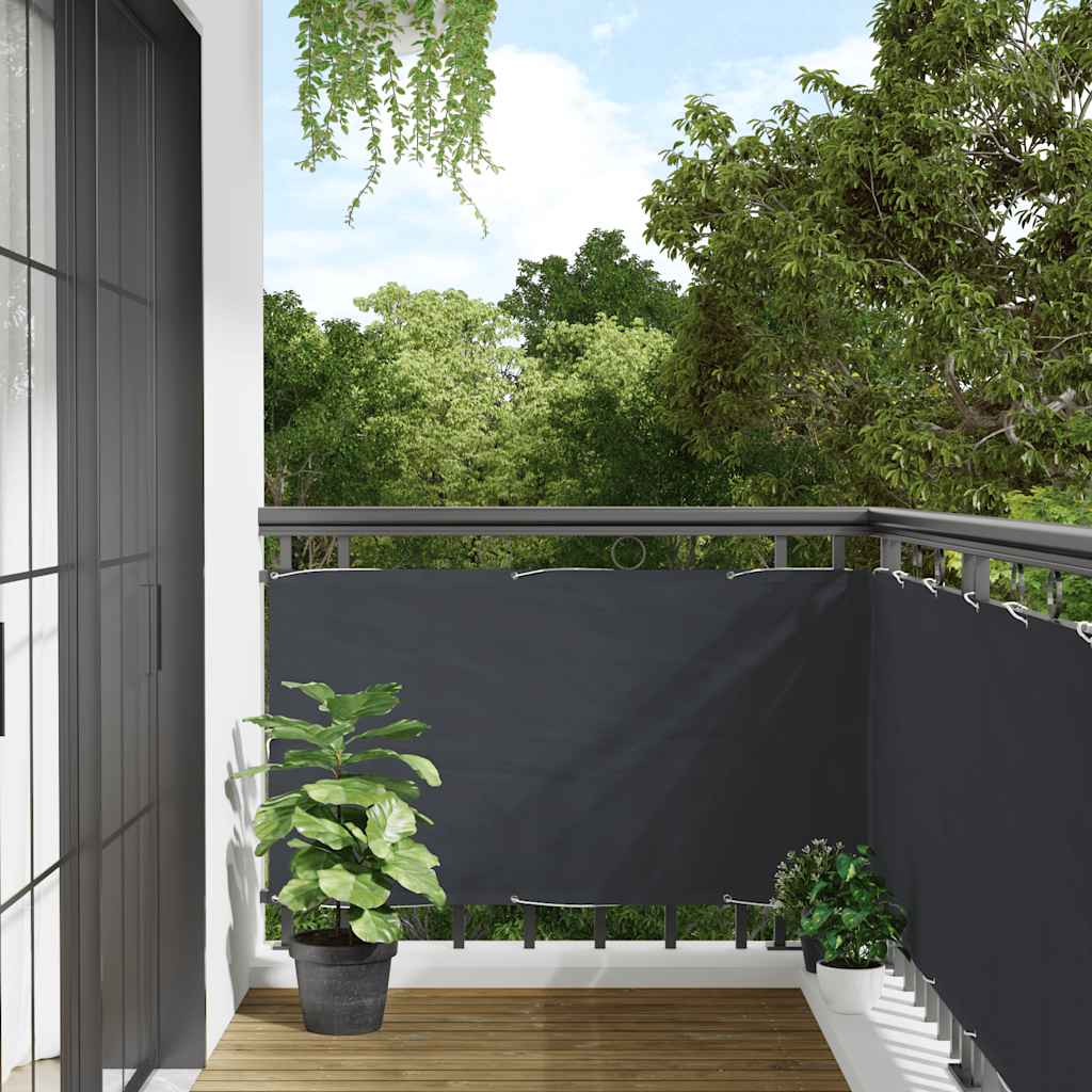 Parvekkeen Yksityisyyssuoja Antrasiitti 600X75 Cm Pvc