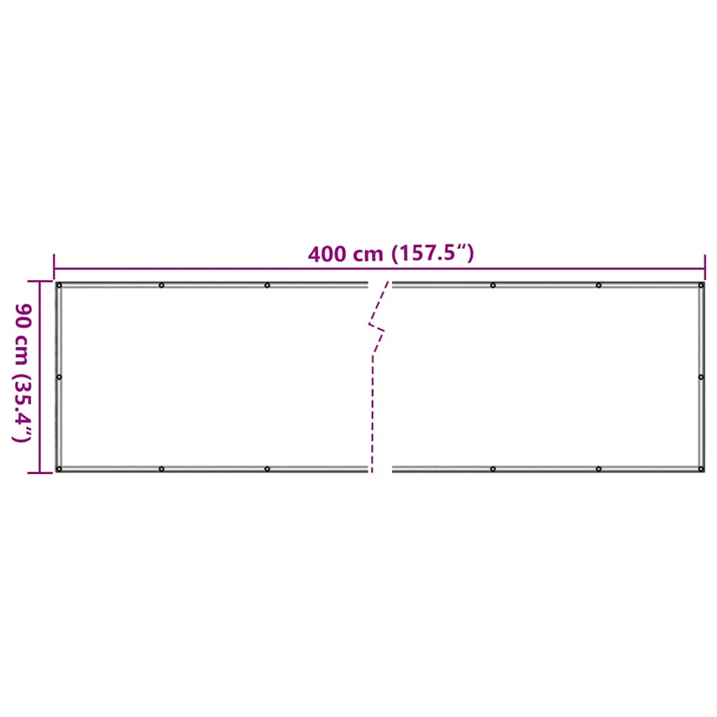 Parvekkeen Yksityisyyssuoja Antrasiitti 400X90 Cm Pvc