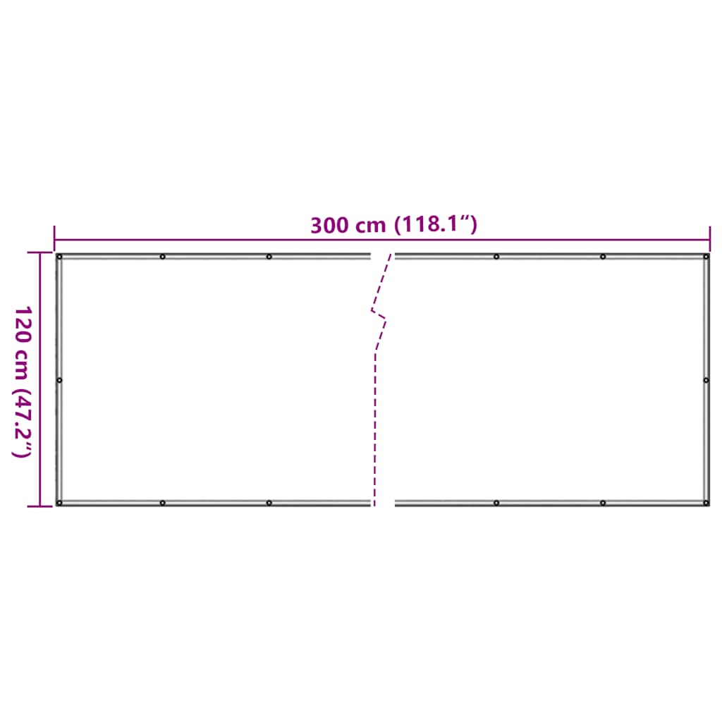 Parvekkeen Yksityisyyssuoja Antrasiitti 300X120 Cm Pvc