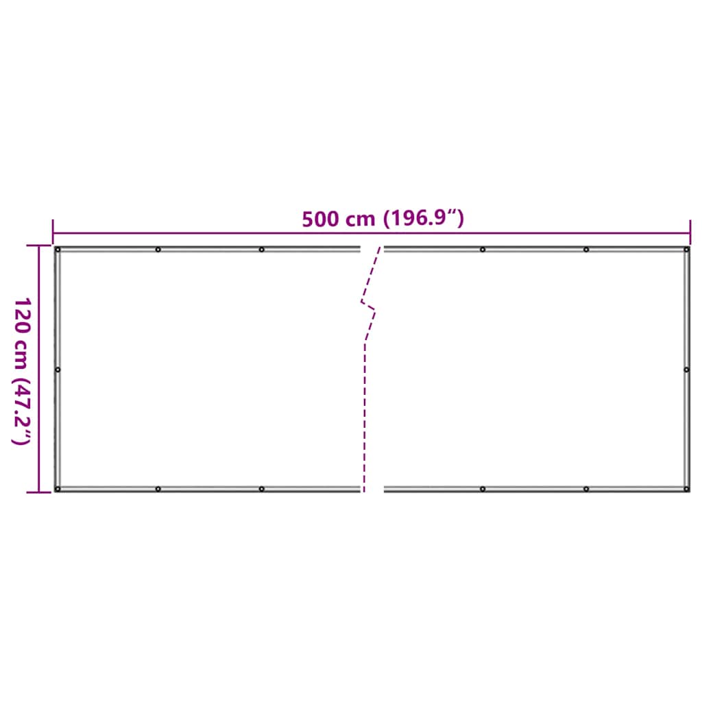 Parvekkeen Yksityisyyssuoja Harmaa 500X120 Cm Pvc