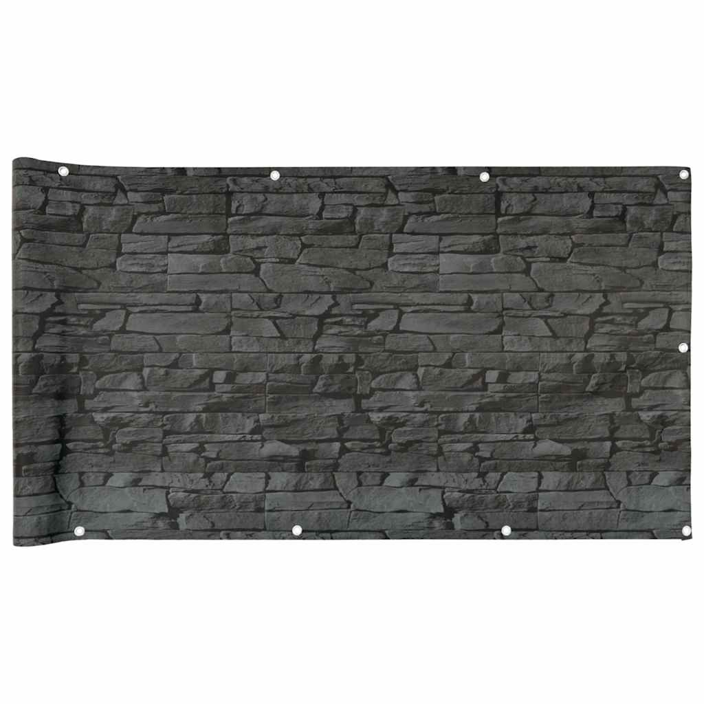 Parvekkeen Yksityisyyssuoja Kivityyli Harmaa 600X120 Cm Pvc