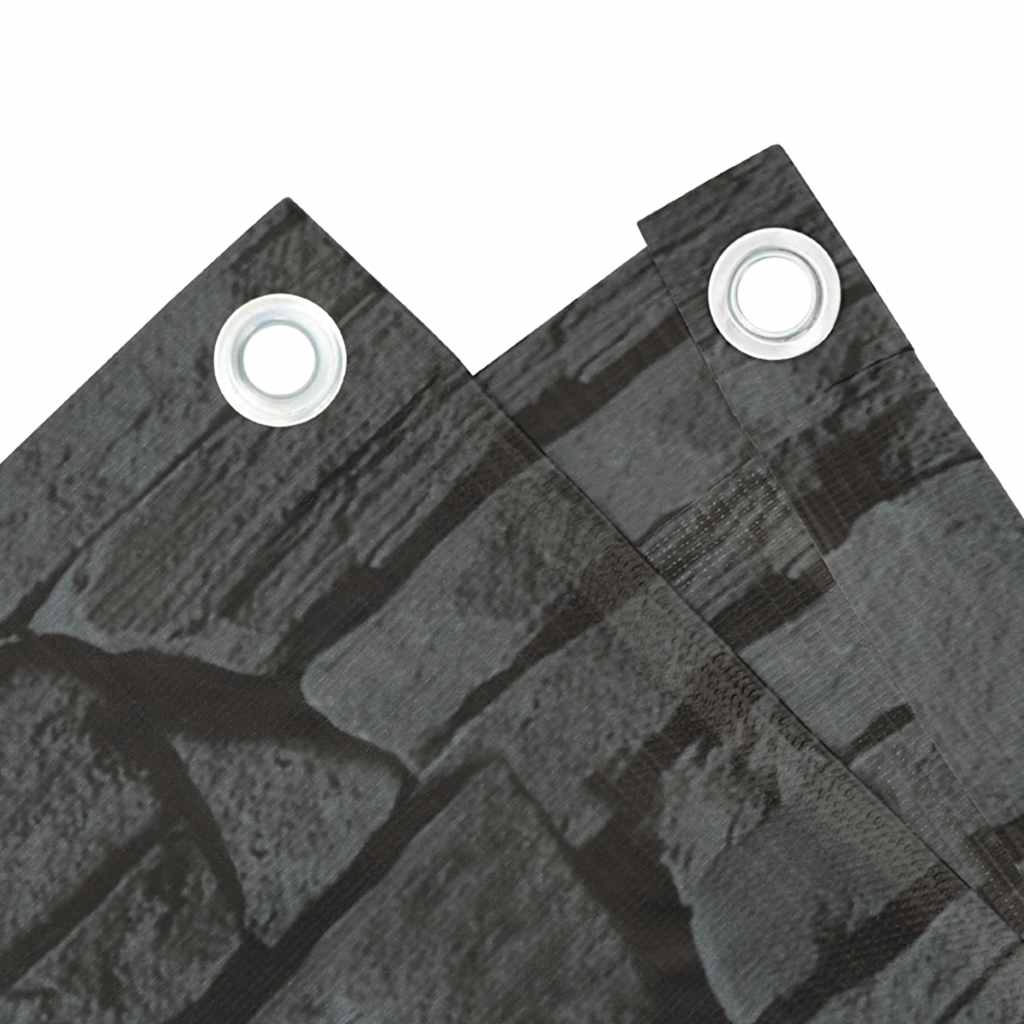 Parvekkeen Yksityisyyssuoja Kivityyli Harmaa 600X120 Cm Pvc