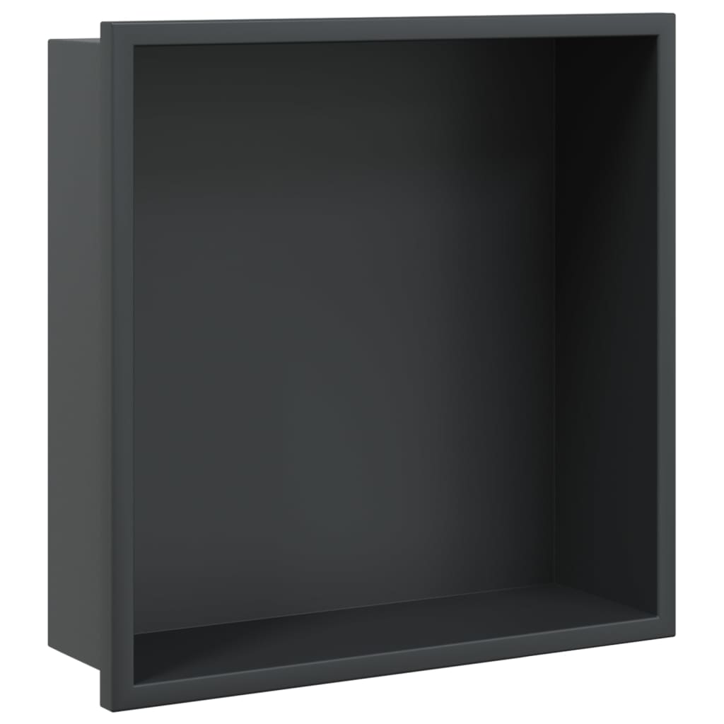 Suihkuhylly Matta Musta 32X32X9 Cm Ruostumaton Teräs