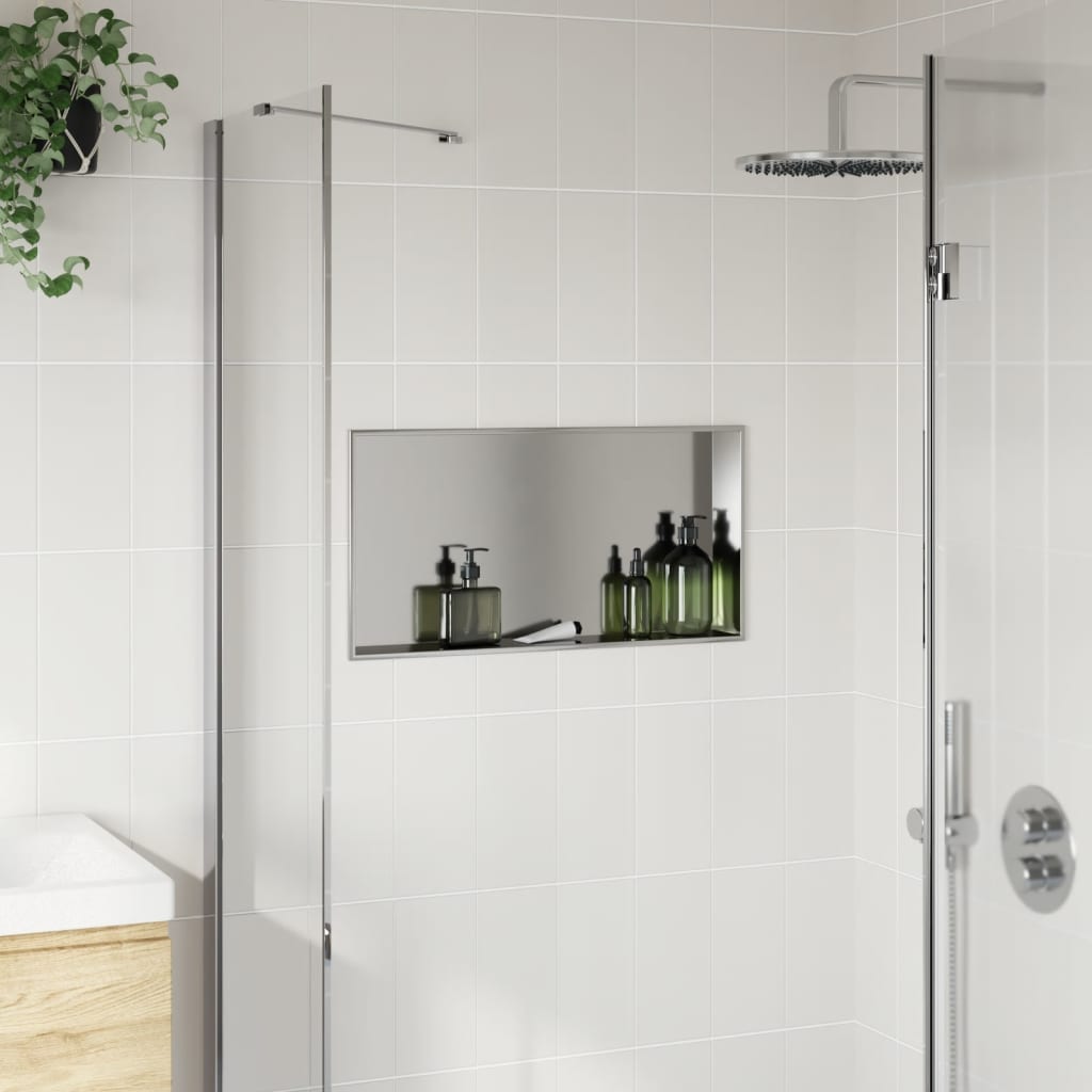 Suihkuhylly Harjattu Hopea 62X32X9 Cm Ruostumaton Teräs