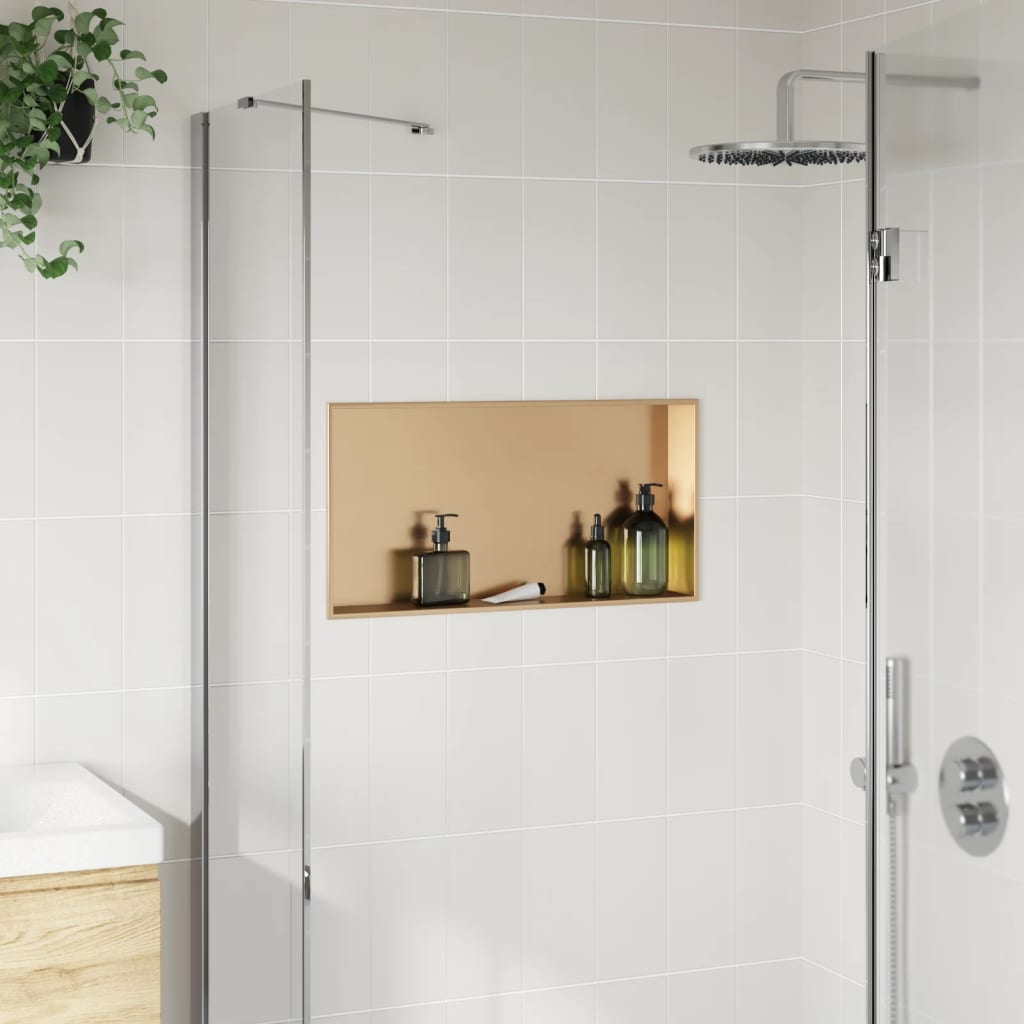 Suihkuhylly Harjattu Kulta 62X32X9 Cm Ruostumaton Teräs