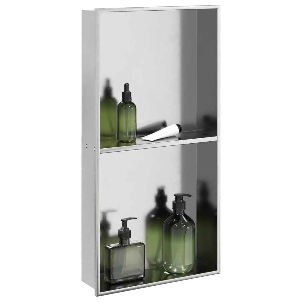 Suihkuhylly Harjattu Hopea 32X62X9 Cm Ruostumaton Teräs