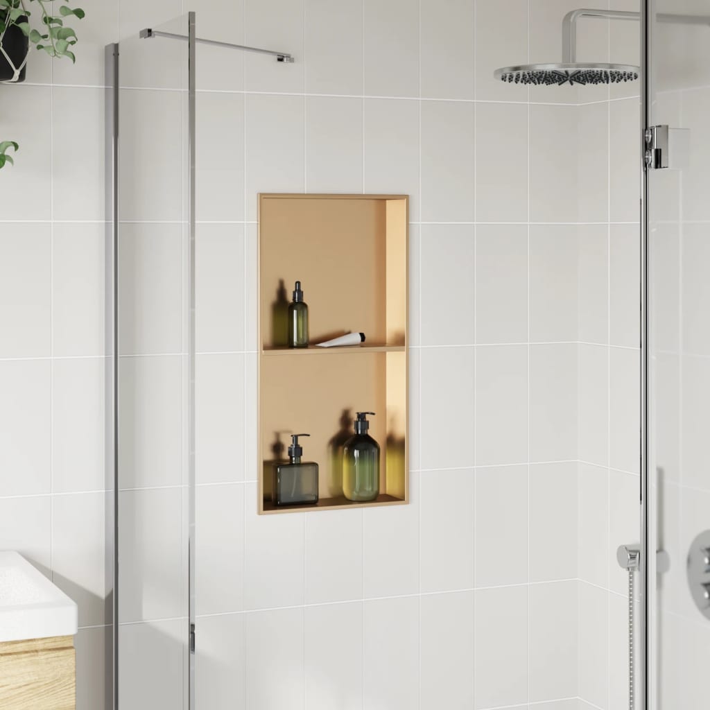 Suihkuhylly Harjattu Kulta 32X62X9 Cm Ruostumaton Teräs