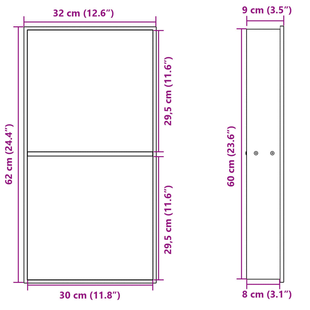 Suihkuhylly Matta Musta 32X62X9 Cm Ruostumaton Teräs