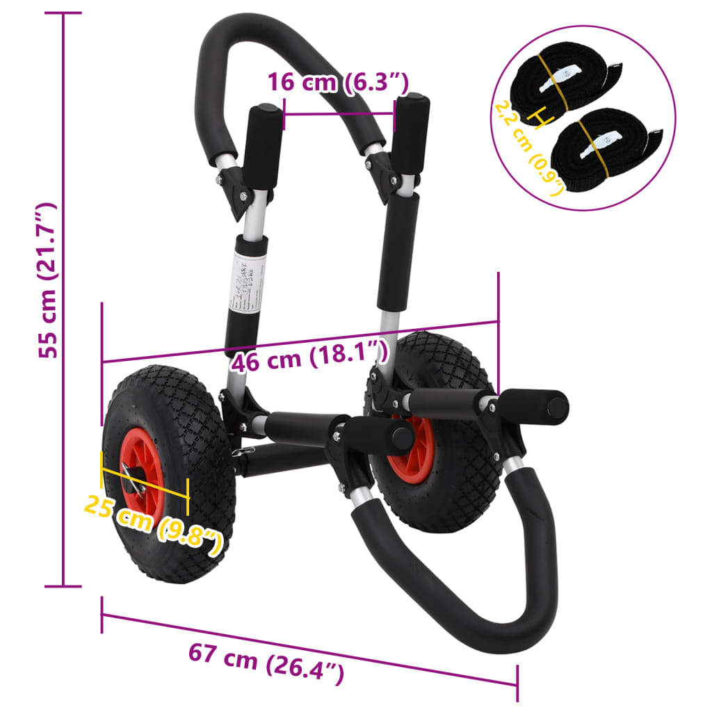 Sup Kärry Surffilaudalle Kokoontaittuva 45 Kg Alumiini