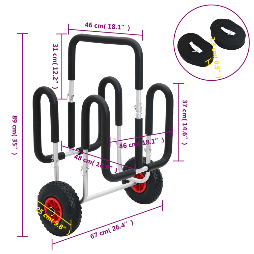 Sup Kärry 2 Lainelaudalle 90 Kg Alumiini