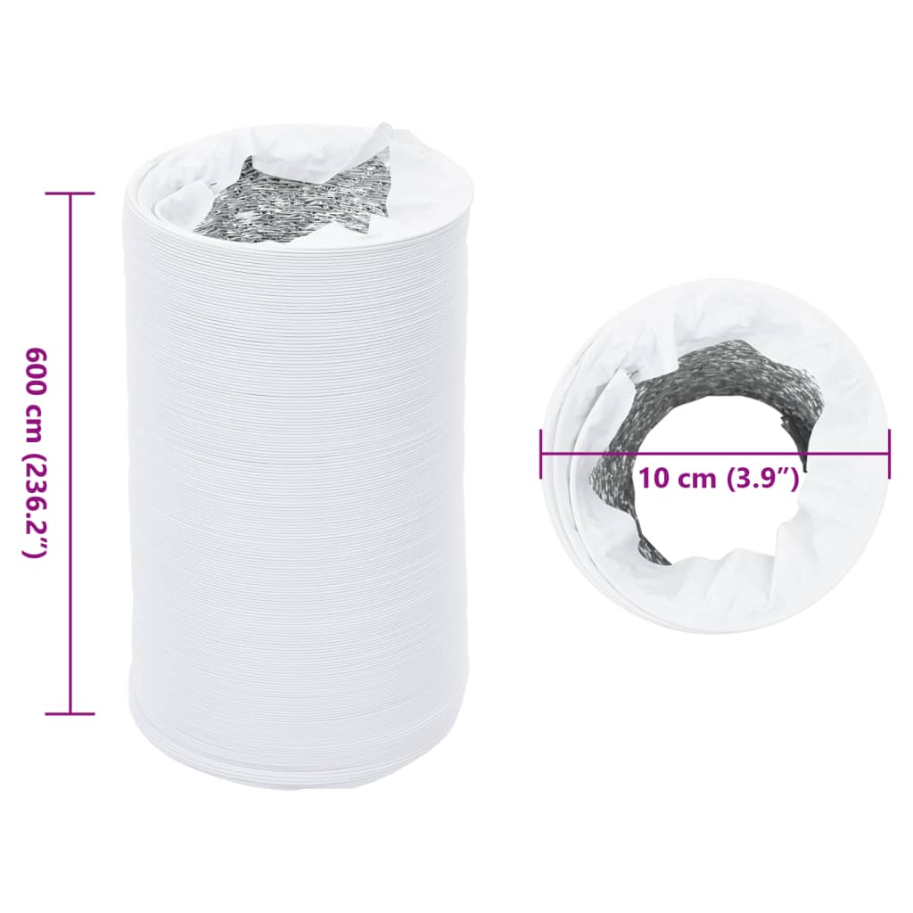 Ilmanvaihtokanava Alumiini Ja Pvc 6 M Ø10 Cm