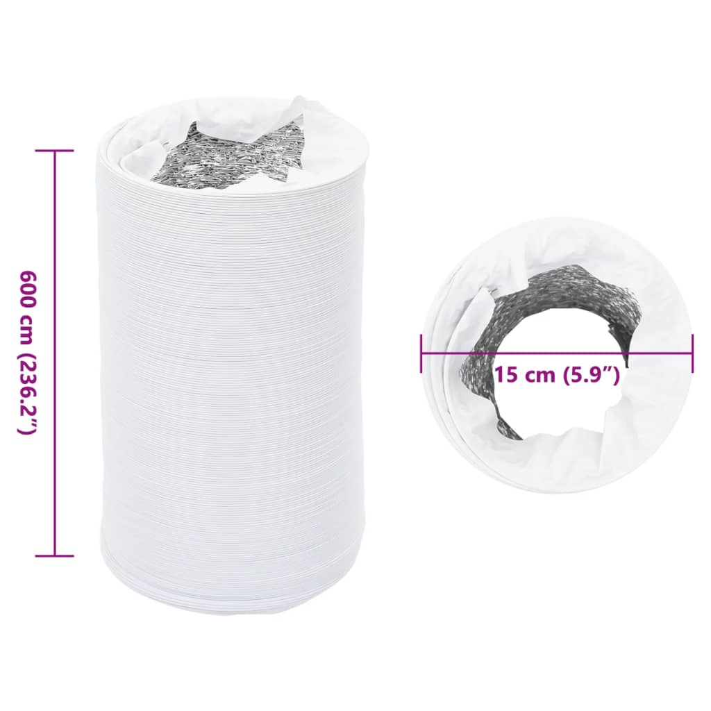 Ilmanvaihtokanava Alumiini Ja Pvc 6 M Ø15 Cm