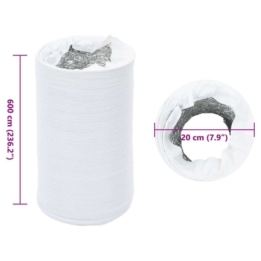 Ilmanvaihtokanava Alumiini Ja Pvc 6 M Ø20 Cm