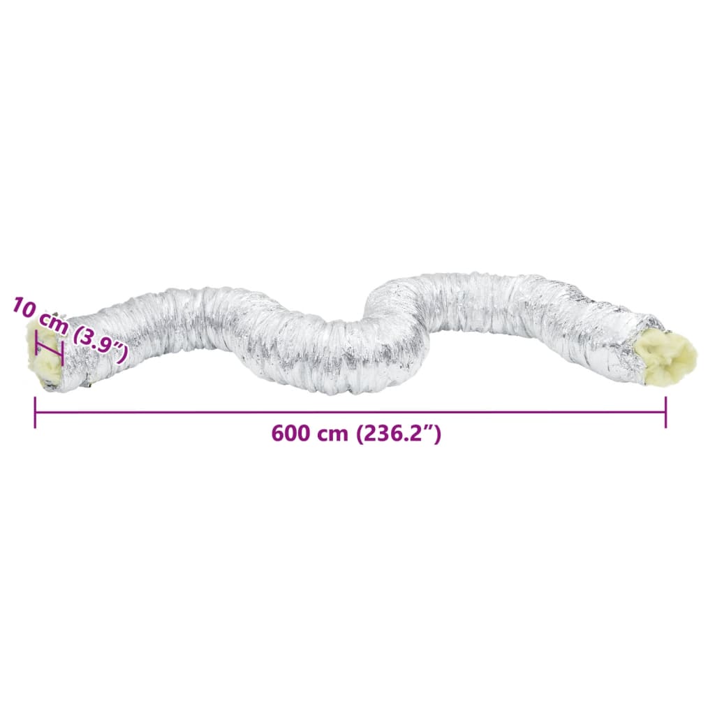 Eristetty Ilmanvaihtokanava Alumiini 6 M Ø10 Cm